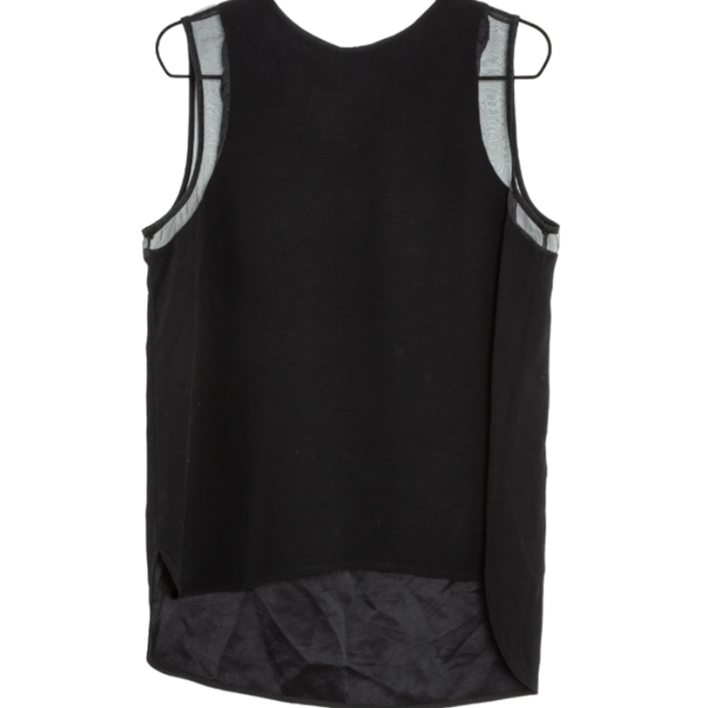 Zara Woman Solid Black Sleeveless Crewneck Blouse Top Size Small